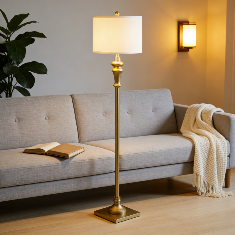 Lampe sur pied Farmhouse avec ampoule à DEL - Lampe sur pied de 61 pouces pour le salon, la chambre à coucher ou l'éclairage de bureau