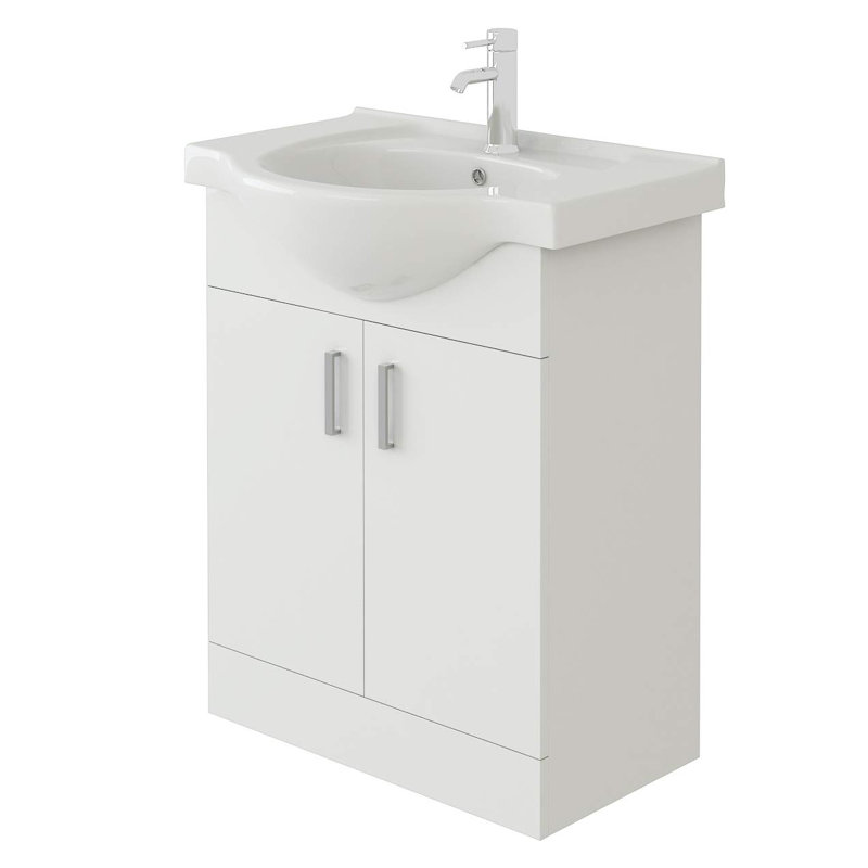 VeeBath Desire Mars 650 Unit and basin - White