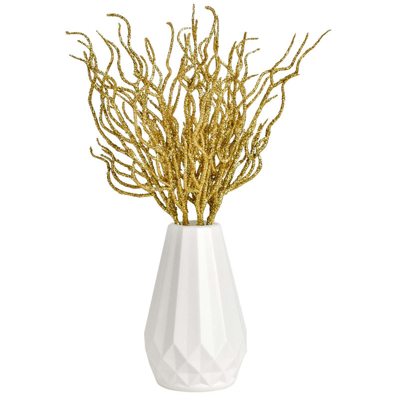 10 pièces d'arbre de Noël à paillettes et paillettes décoratives 14 po, Doré