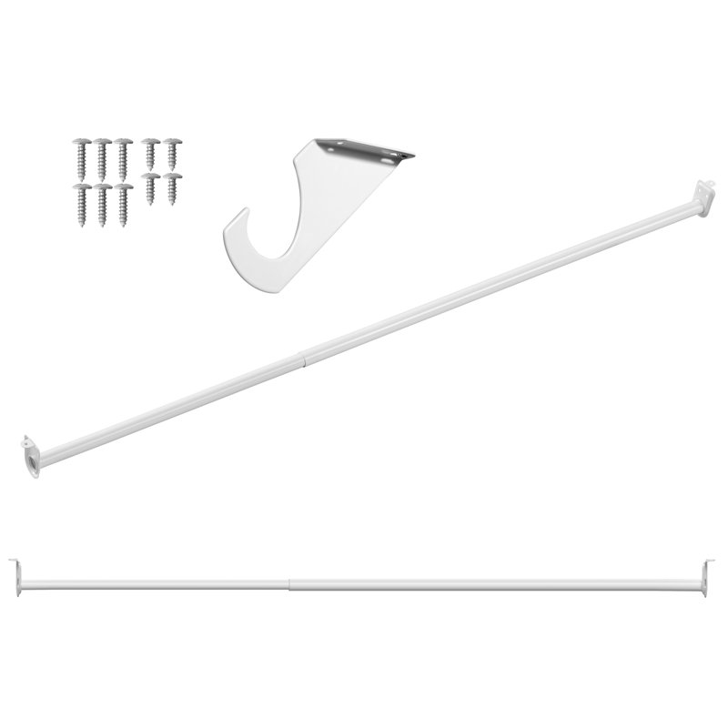 Tringle de garde-robe ajustable, acier, capacité de 30 livres - Design House, H 2,75 po x l 72 po x P 1 po, Blanc