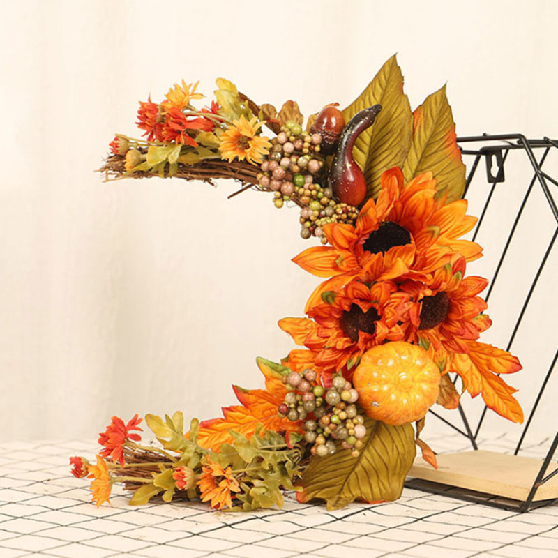 Faux Lighted Mixed Assortment 35cm Wreath