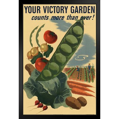 WPA War Propaganda Your Victory Garden Counts More Than Ever Motivational Black Wood Framed Art Poster 14X20 -  Rosalind Wheeler, 082BC4E870B54A0AB12CB3D4F85A9289