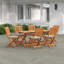Neve 6 - Person Acacia Wood Patio Dining Set with Rectangular Table , Cushions Included