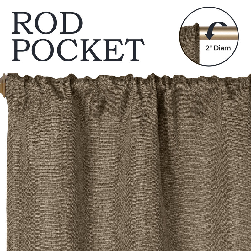 Panneau de rideau obscurcissant 100% polyester, Coriandre, L 42 po x L 63 po