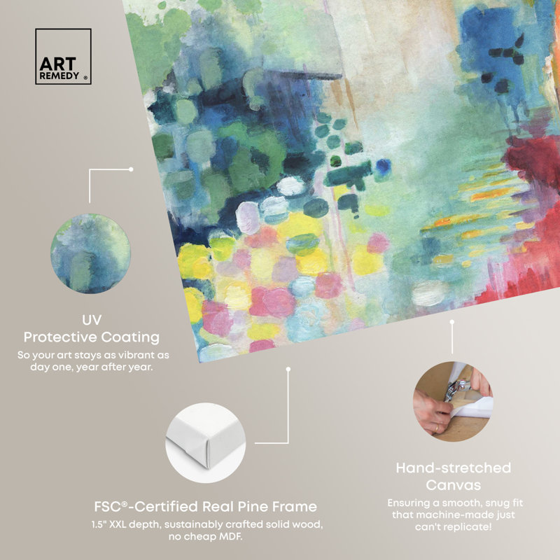 «Doll Memories Fun papiers II», art mural abstrait coloré par Art Remedy, Toile tendue, H 15 po x l 10 po