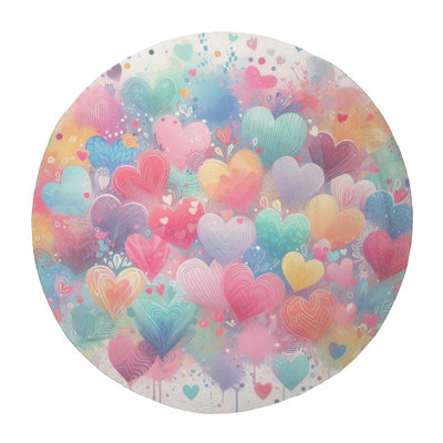 Heart Splatter Flares Braided Rug