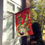 Drapeau de jardin à 2 côtés à antlerss de comic avec décor décoratif-16653850