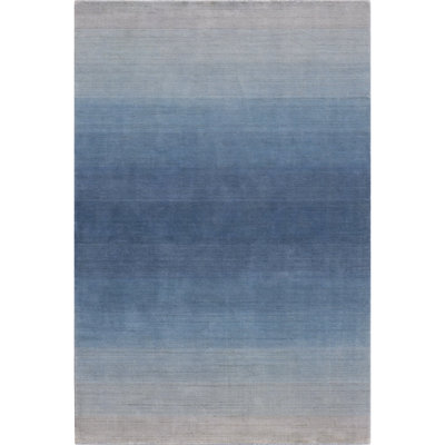 Gradations Ombre Handwoven Wool Blue Area Rug