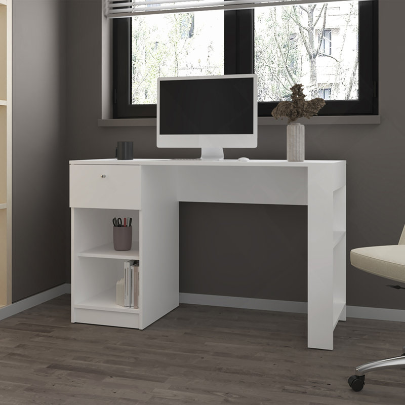 Bureau, bureau, blanc, Blanc