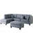 Grey Color 3Pcs Sectional Living Room Furniture Reversible Chaise Sofa And Ottoman Polyfiber Linen Like Fabric Cushion Couch
