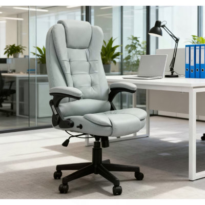 Microfiber Massage Desk Chair,Vibrating Massage Office Chair with Heat with Reclining Backrest