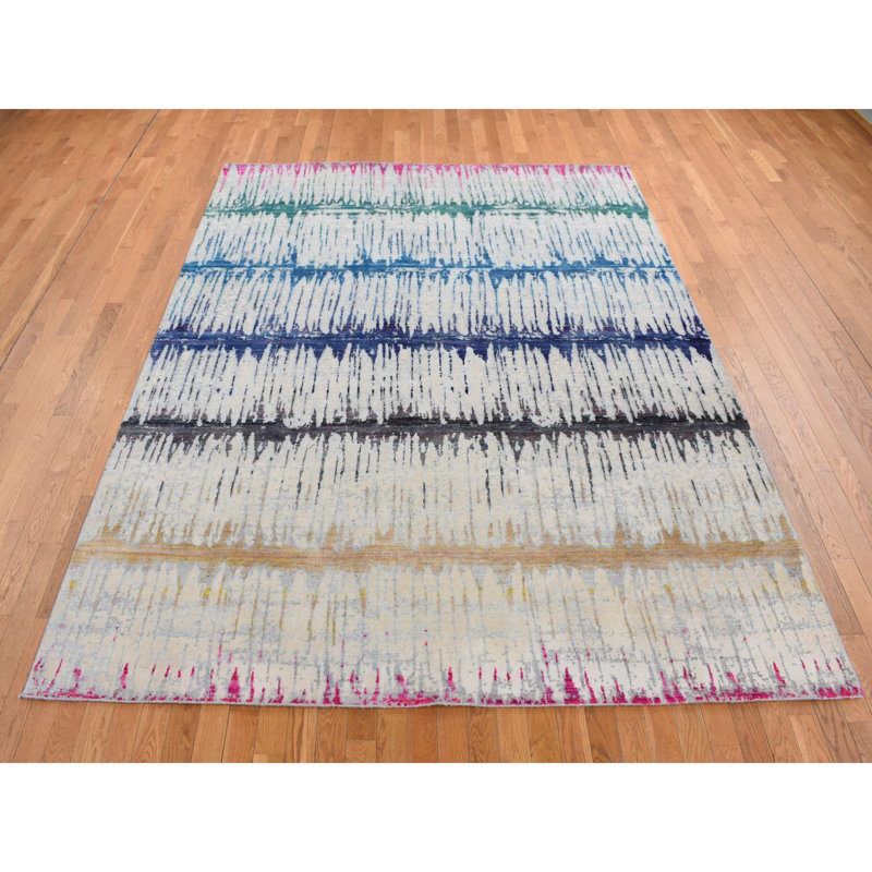 Tapis unique nouvel âge en soie 8 pi x 10 pi 3 po Armard