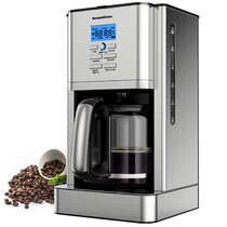 Bonsenkitchen 12-Cup Programmable Drip Coffee Maker, Front Fill Coffee Ground, 2 Hours Warming, 1.8L Large Tank,cm8102