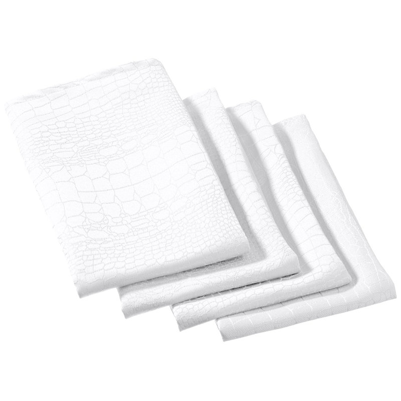 Serviette 19 po luxueux damassé design Nellie, Blanc
