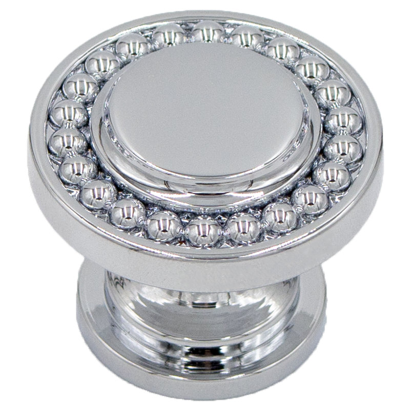 Perlina Mushroom Knob, Polished Chrome