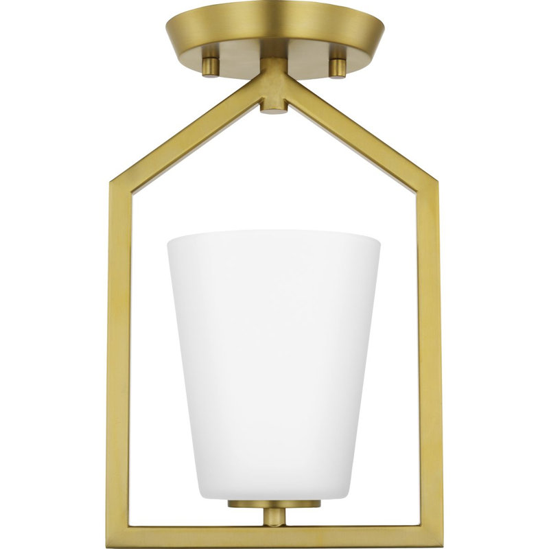 Plafonnier semi-encastré en verre Astri, Or brossé