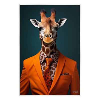 Art mural girafe en costume formel par RB