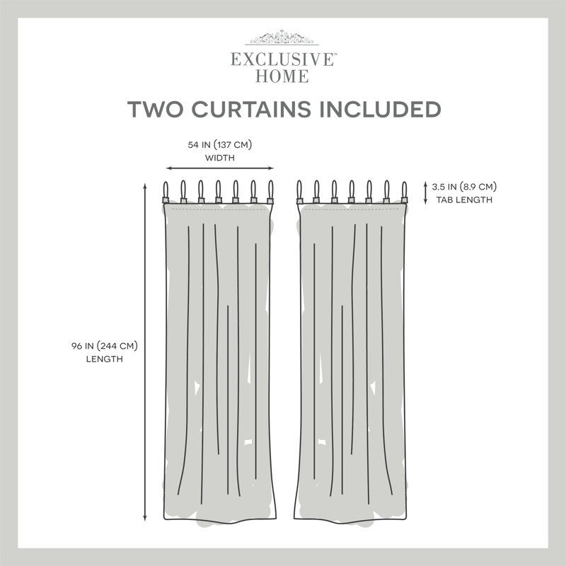 Panneaux de rideaux semi-transparents unis avec pattes (DSQ est fixé à 2), Blanc, L 54 po x L 96 po