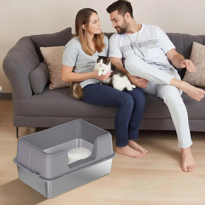 Stainless Steel Litter Box with Scoop
