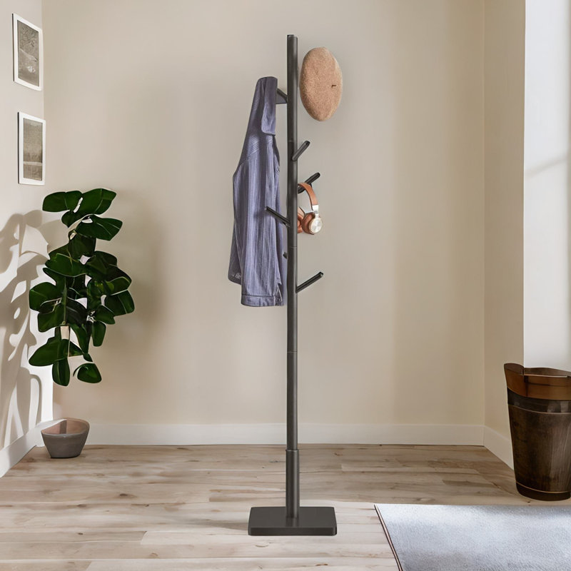 Freestanding 8 - Hook Coat Rack, Black