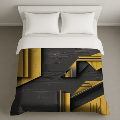 Housses de couette à géométrie jaune et noire