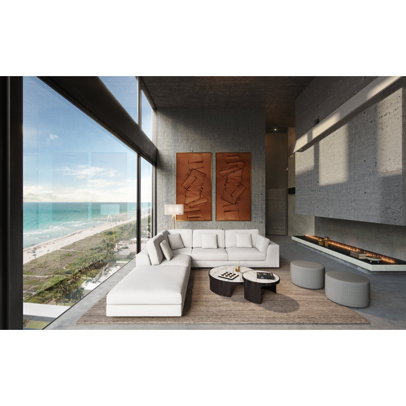 Perry Modular Sofa Set 02, Chalk Fabric, Left Hand Facing