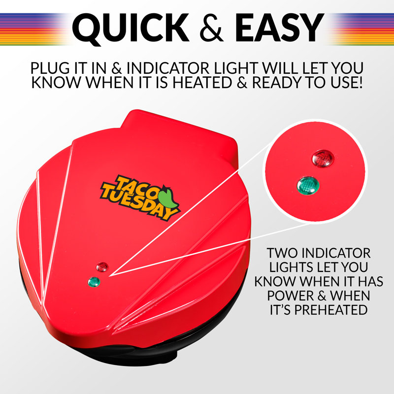 Red Non-Stick Electric Tortilla Bowl Maker