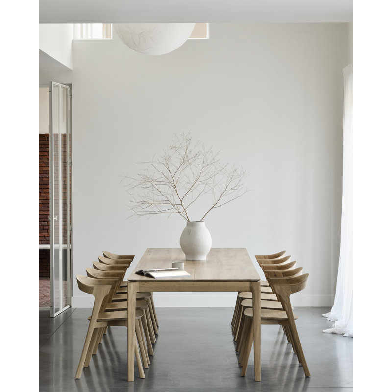 Bok Solid Wood Dining Table, Varnished Oak, 30"H x 118"L x 39.5"W