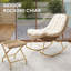 Chaise berçante d'extérieur en osier avec repose-pieds