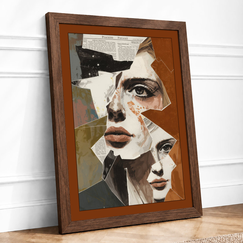 Fragmented Identity Eclectic - Framed Print, A2 - 59.4 x 42.0 cm, Walnut