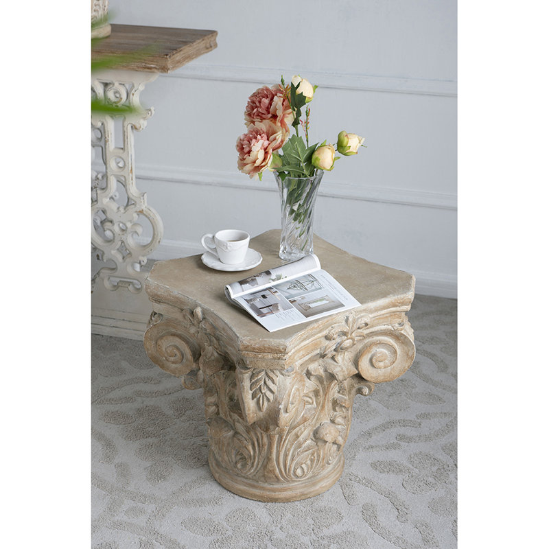 Piédestal décoratif d'extérieur romain , H 18,5 po x l 18 po x P 18 po, Lourd classique