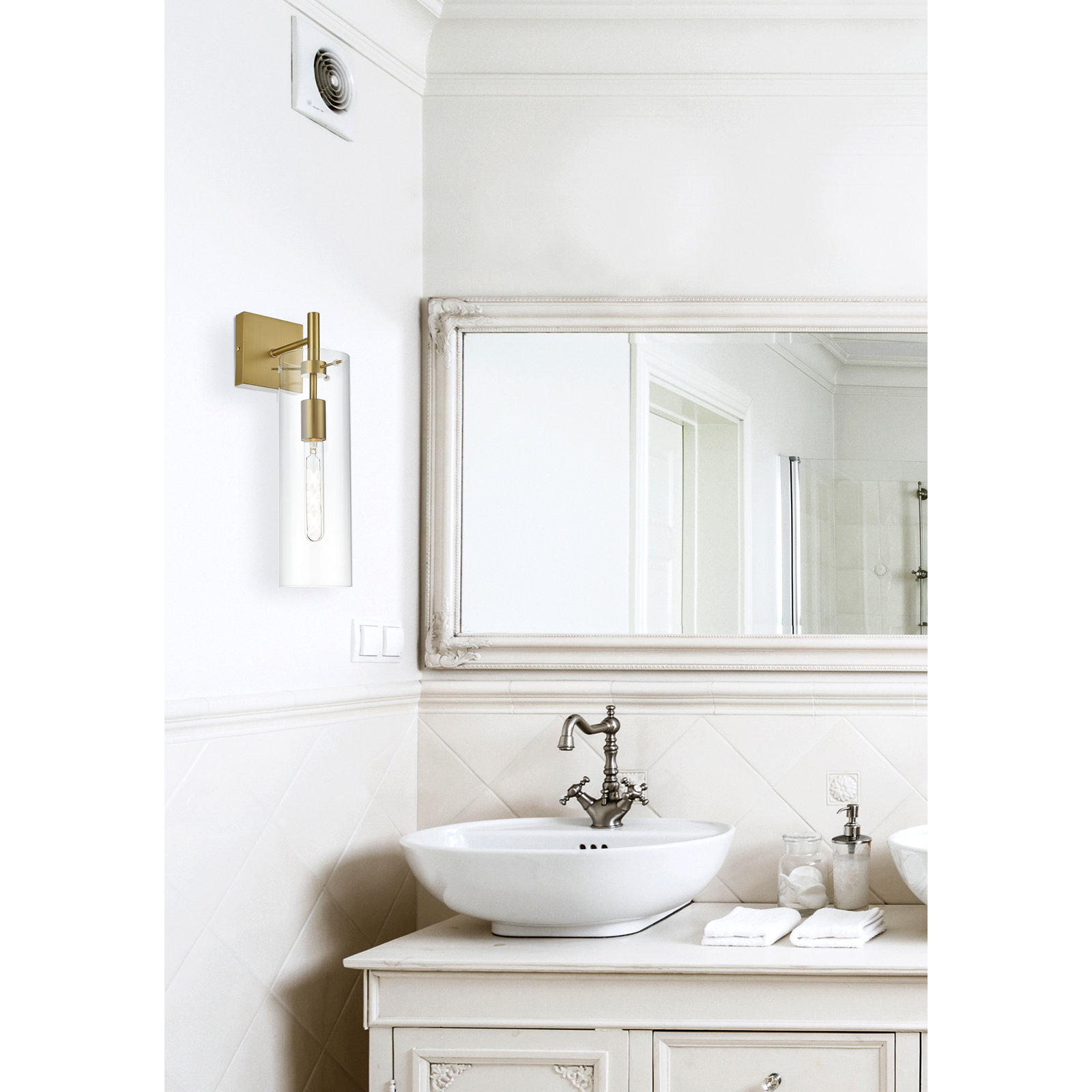 Sabbia Single Light Iron Dimmable Wall Sconces, Satin Gold