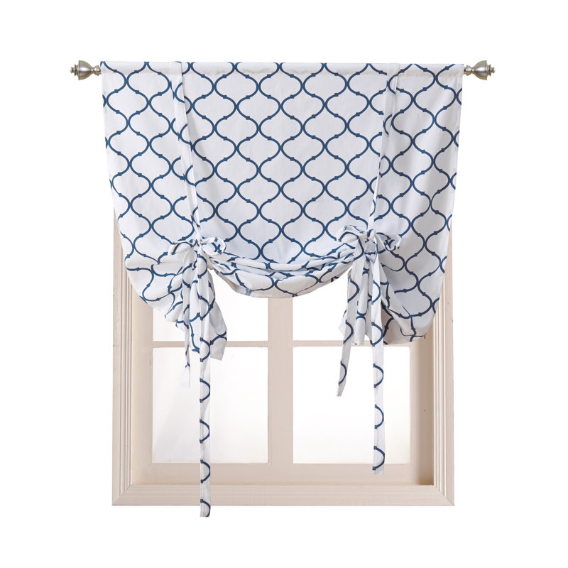 Store romain moderne obscurcissant à motif de treillis, Bleu marine