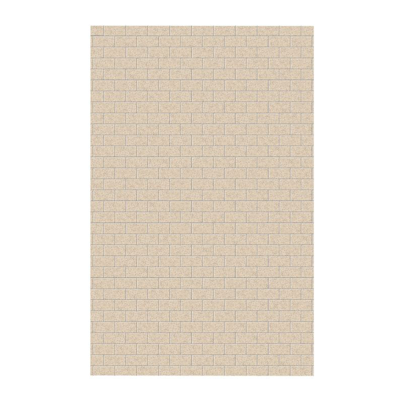 Paroi de douche à trois panneaux 96 "x 62" x 0,25 "Solid Surface, Sable des Bermudes,  96" H x 62" W x 0.25" D
