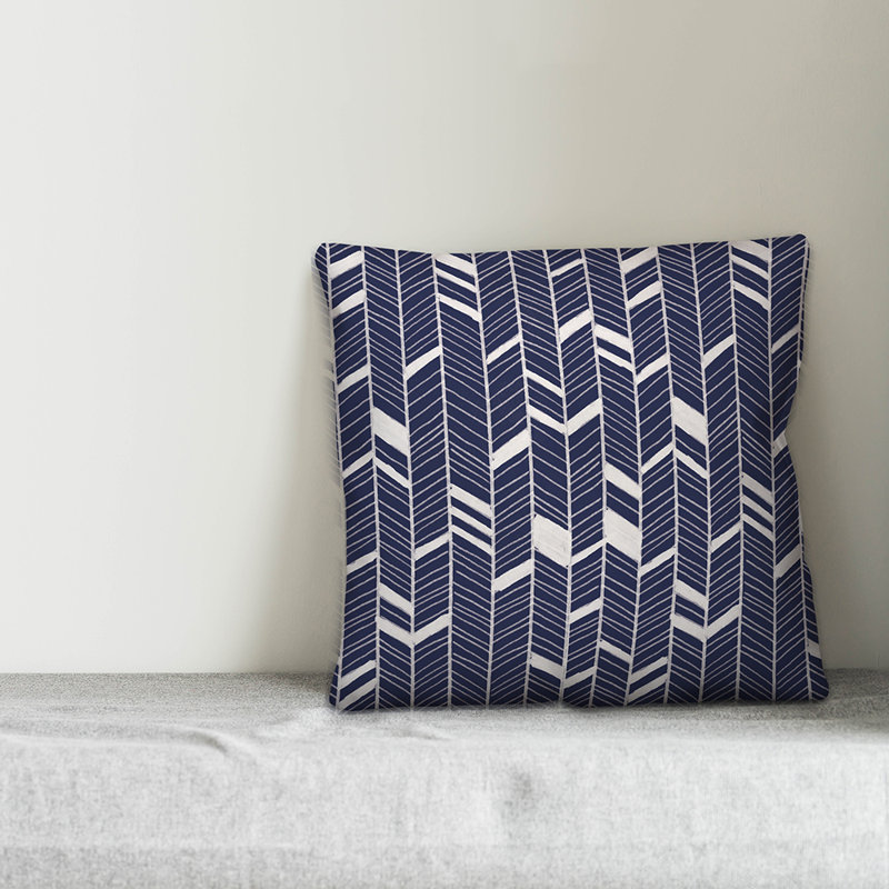 Chevron Throw Pillow, Navy, 20" x 20"