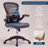 Mid-Back Mesh Task Office Chair with Height Adjustable Arms, Brown