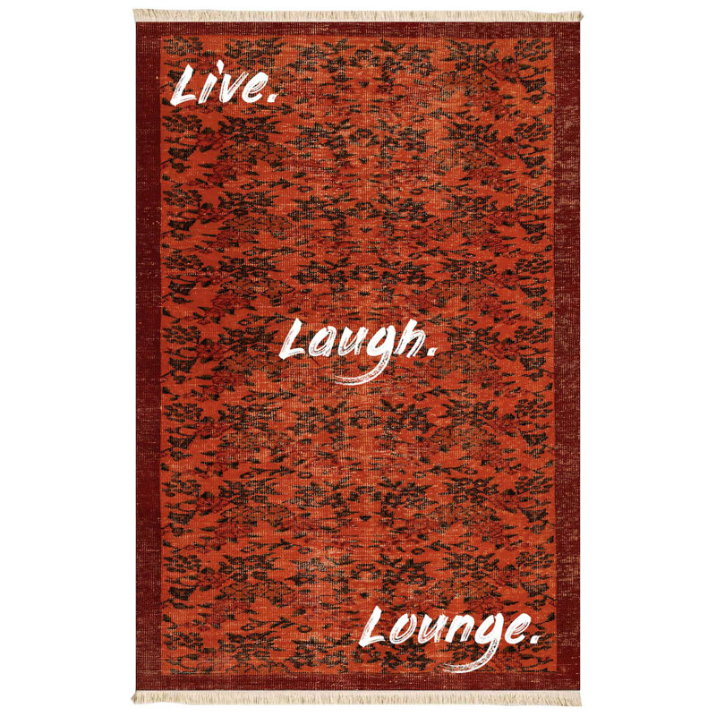 Tapis Text Live Laugh Lounge