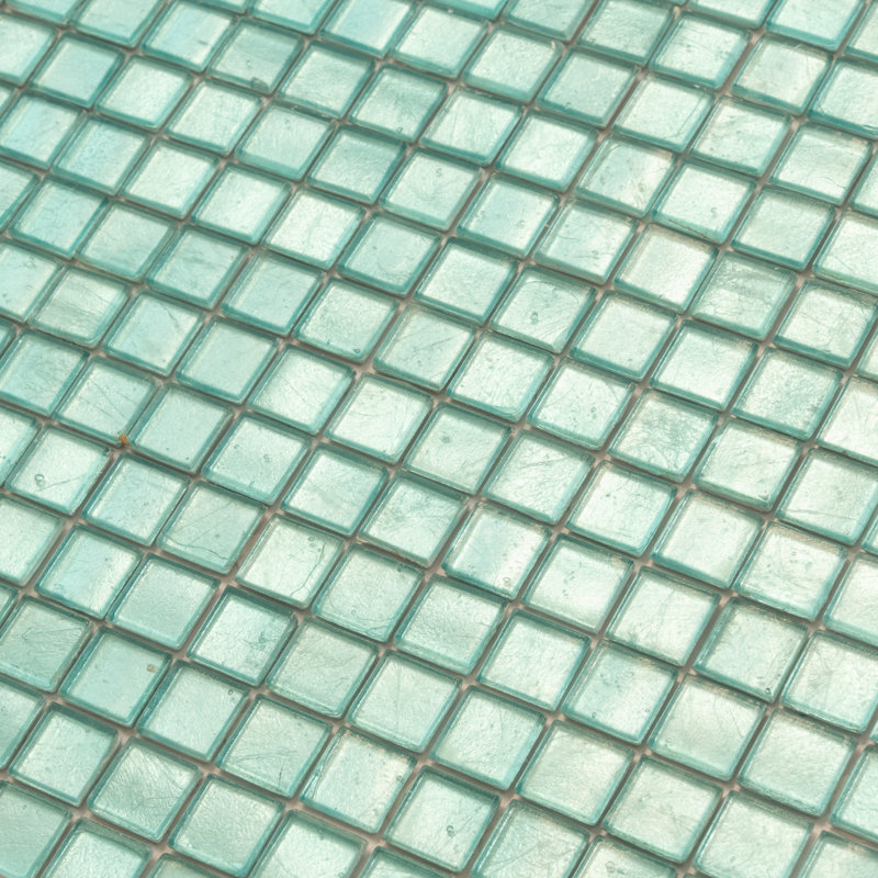 Skosh 0.6" x 0.6" Glass Grid Mosaic Wall & Floor Tile, Pine Green