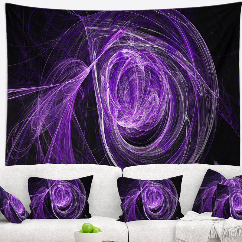 Tapisserie peluche boule violette Abstract, H 78 po x l 92 po