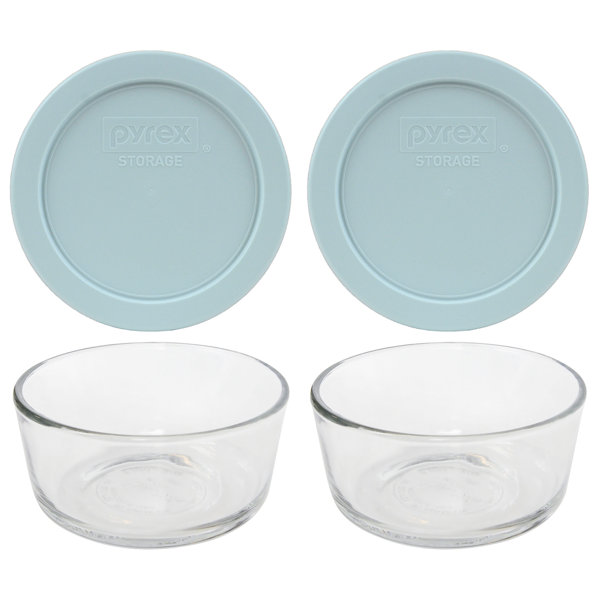 Pyrex 7200 Glass Bowls & 7200-PC Matching Lids