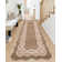 Machine Washable Scalloped Area Rugs Modern Bordered Floor Mats, Non-Slip Contemporary Accent Rug, Non Shedding Soft Low Pile Indoor Carpet for Living Room, Bedroom, Kitchen