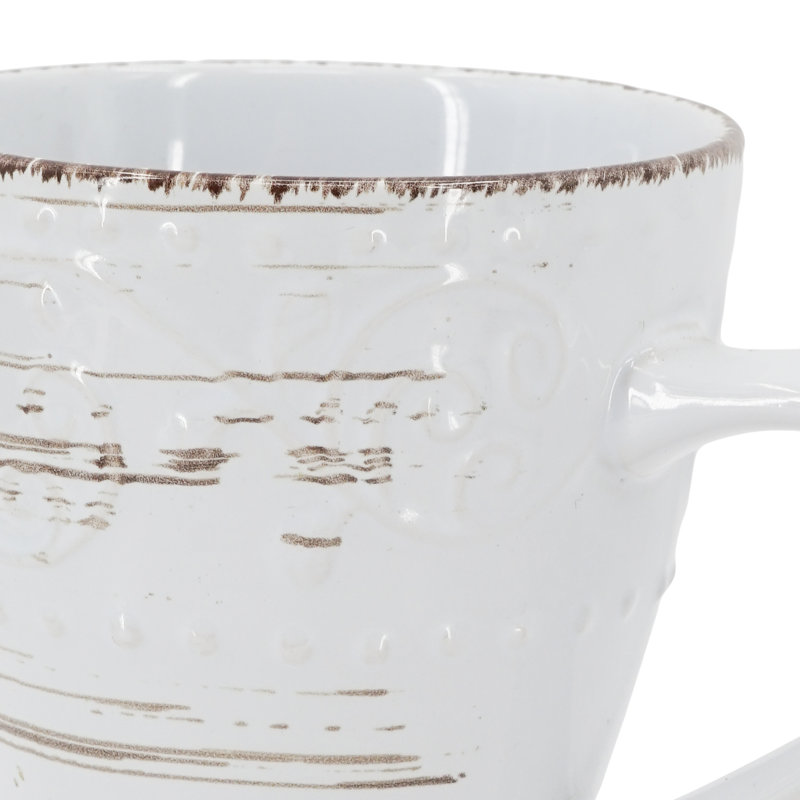 Ensemble de 4 tasses 14 oz rustiques, Crème