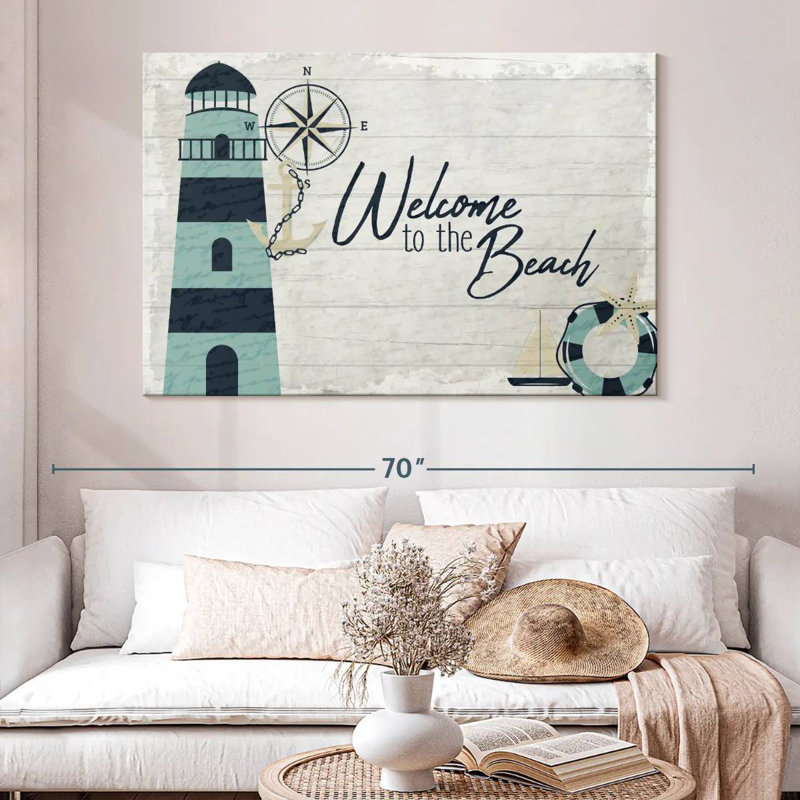 Tergel Welcome To The Beach Wood Style, 34" H x 51" W