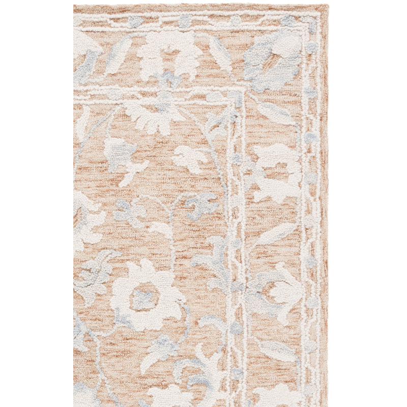 Tapis Marquee 502 de couleur rouille / bleu, Rectangle 4 pi x 6 pi