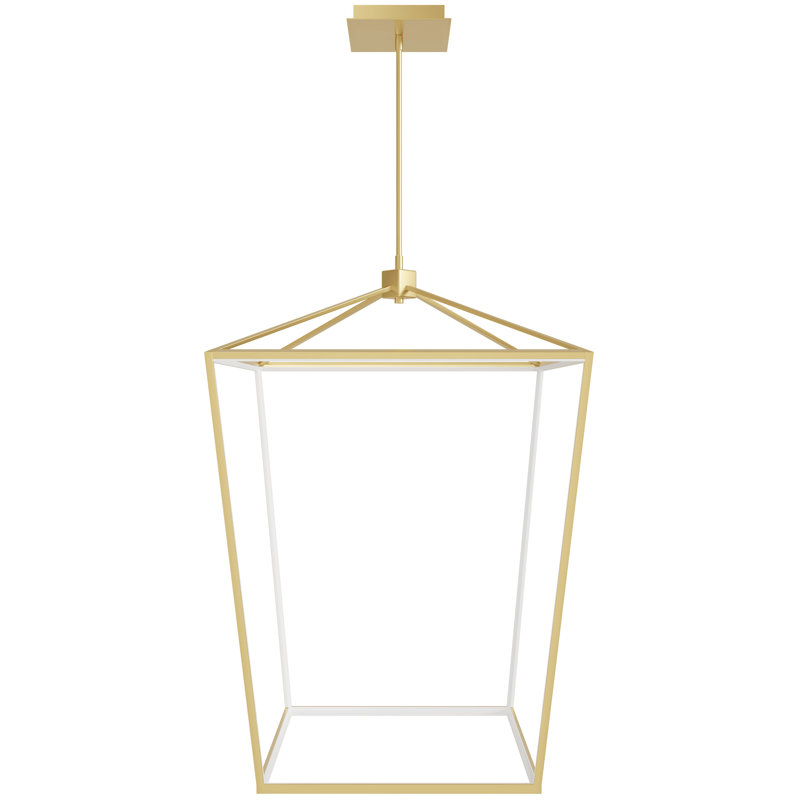 Luminaire suspendu géométrique 1 lumière DEL Lollar, Or, H 42 po x l 30 po x P 42 po