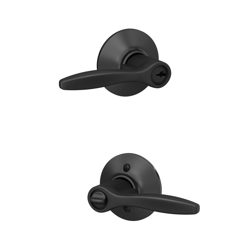 Delfayo Lever Keyed Entry Lock, Matte Black