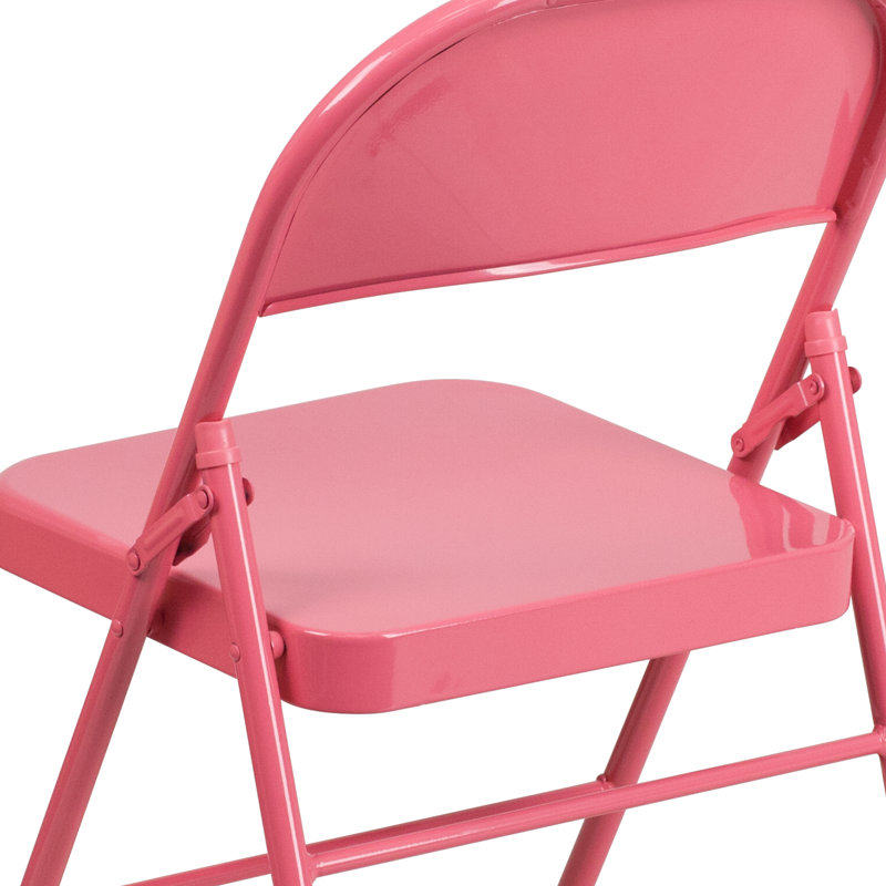 Chaise pliante en métal Oliverson, Rose