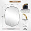 Miroir de salle de bain contemporain ondulé ovale festonné | Cadre en acier inoxydable-7627201-28707693