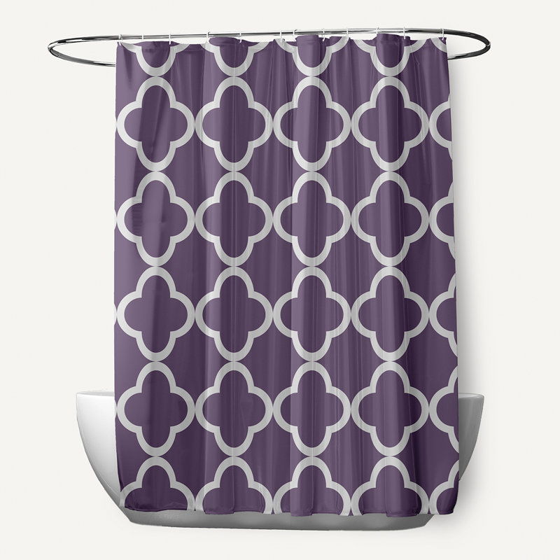 Rideau de douche simple Floral, Violet