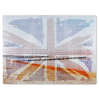 Union Jack Beach Glass Chopping Board